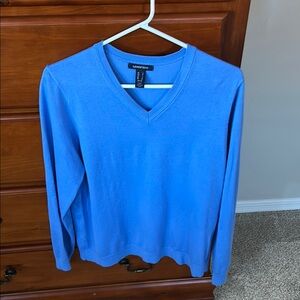Lands' End Sky Blue V-Neck Pullover - petite